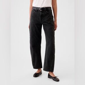 NWT! GAP Black High Rise Barrel Jeans - Size 0 petite 🩷 #509268